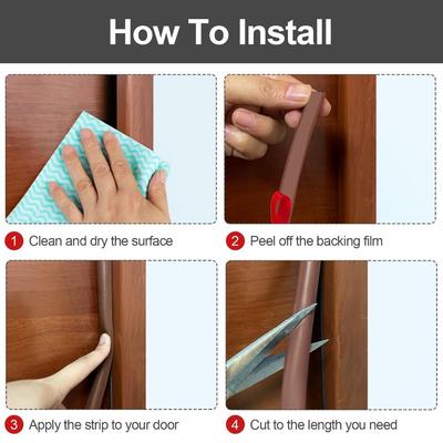 Soundproofing Door Sealing Strip Peel and Stick Windproof Weather Stripping 19.7Ft D-Shape Insulation Strip for Door & Window