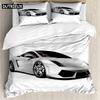 White Sports Car 3Pcs Bedding Sets 3D Digital Printing Custom Quilt Duvet Cover Set  Home Queen King Quilt Pillowcase