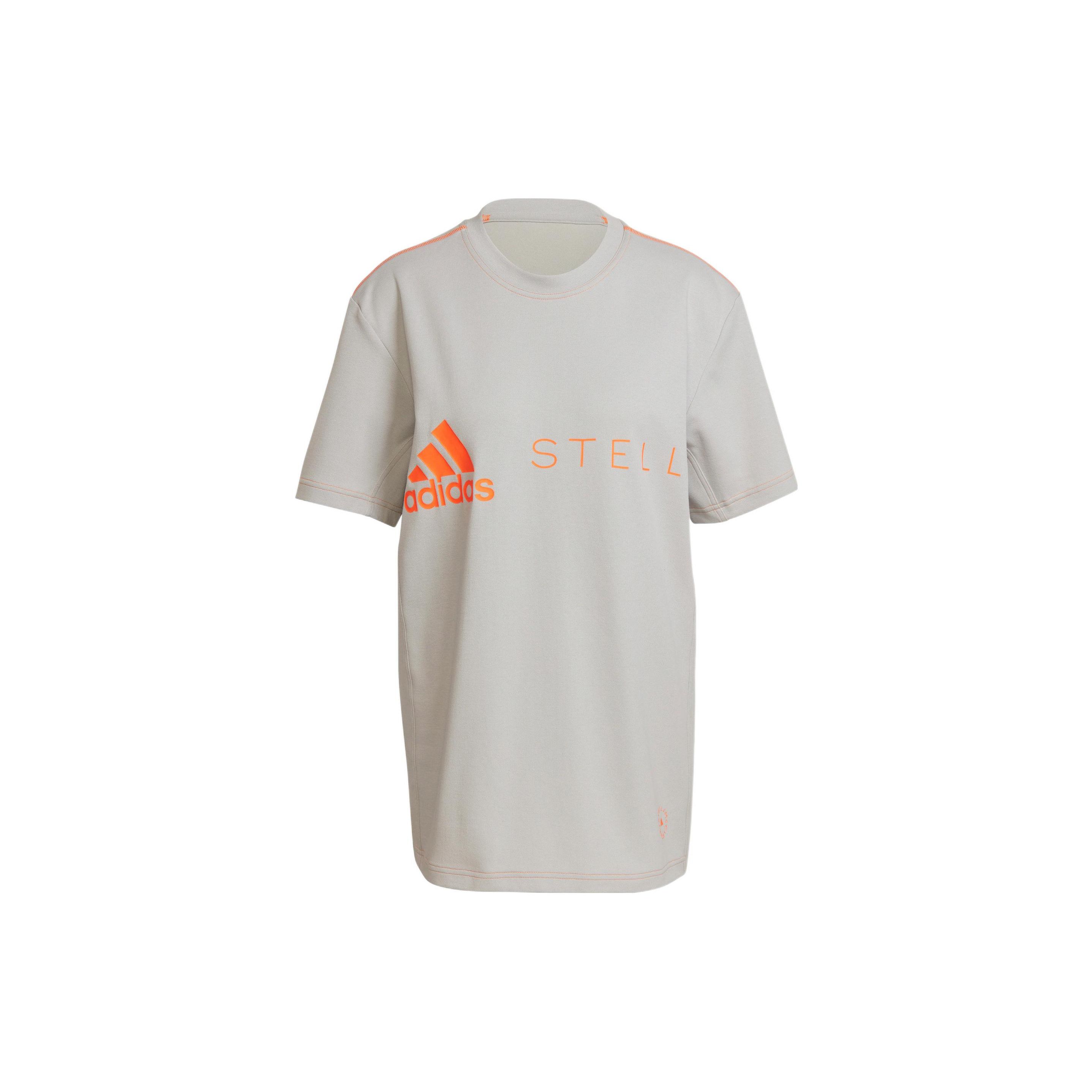 adidas by Stella McCartney Logo T-Shirt Grey Orange HB7404 XS