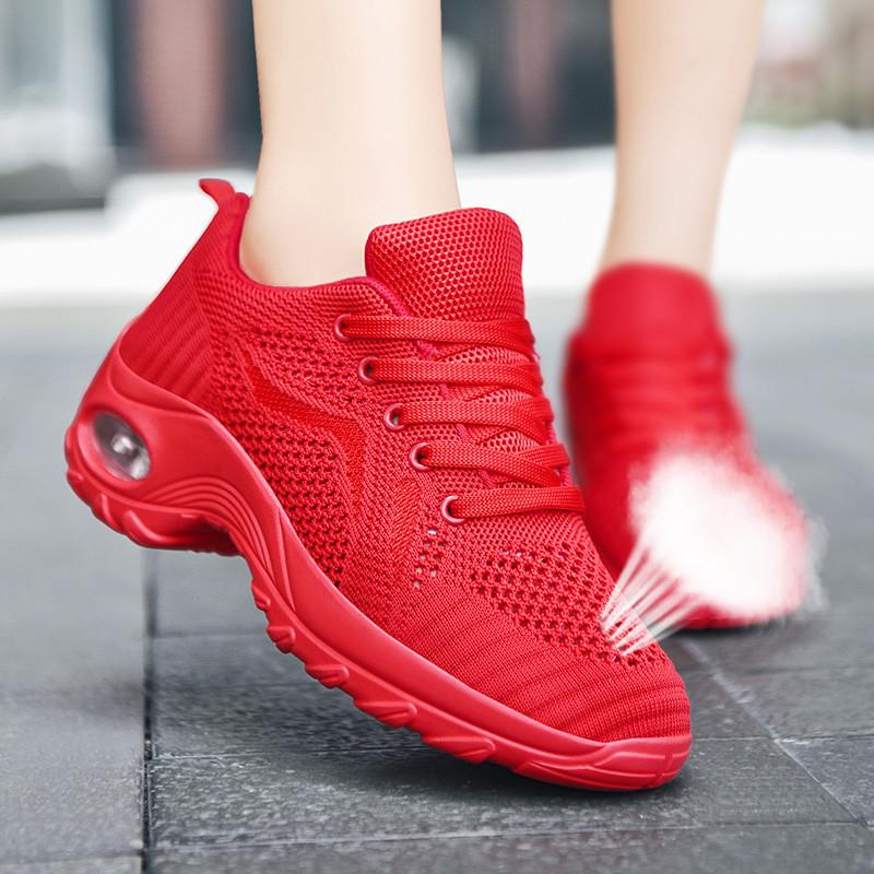 Sneakers summer new mesh breathable running shoes air cushion platform casual travel shoes
