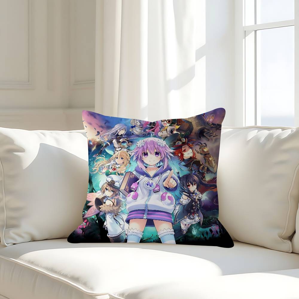H-Hyperdimension N-Neptunia Pillow Case Removable Washable Cushion Cover – All-Season Soft Linen