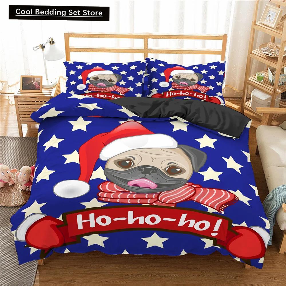 Cute Animal Bedding Set Cartoon Pug Dog Duvet Cover Sets Kids Comforter Cover Queen King Twin Single Size Polyester Quilt Cover