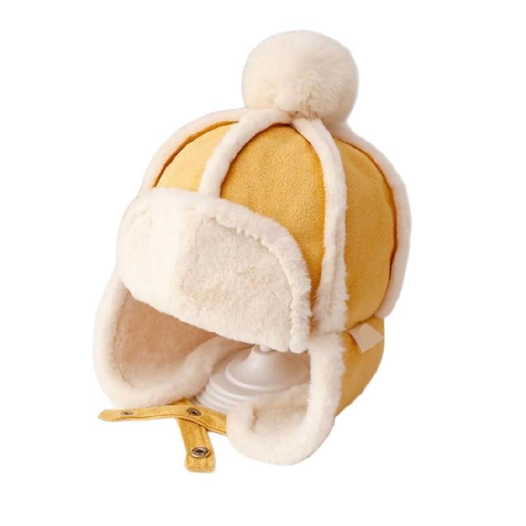 Breathable Earmuff Caps Baby Warmth Ear Flap Hat with Fleece Lining for Winter