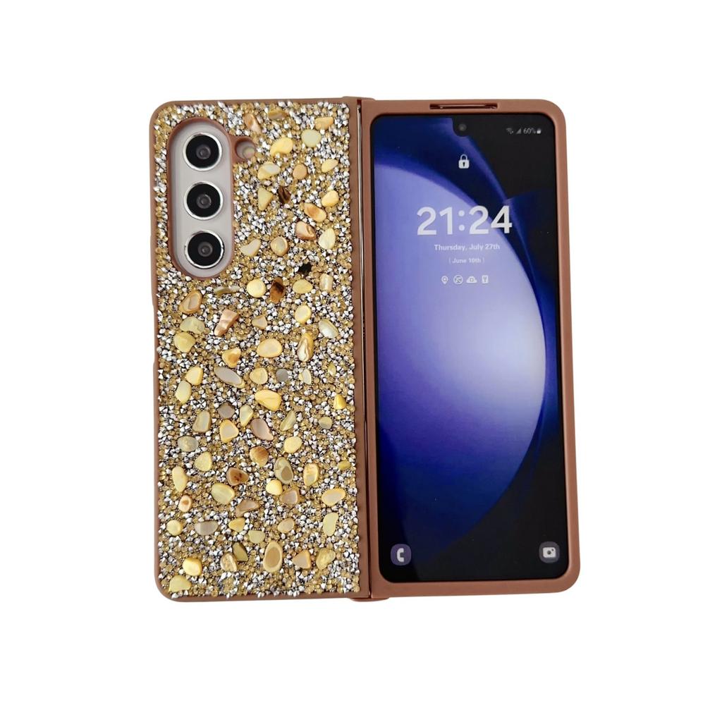 Applicable To Samsung ZFold7 Mobile Phone Case, Diamond Glitter All-inclusive TPU Protective Case Zfold5 Folding Mobile Phone Case 3rd Generation