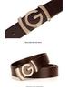Men's Smooth Buckle Vegetable Tanned Leather Belt, Adjustable Length