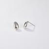 Punk Chunky Water Drop Earring Half Empty 925 Sterling Silver Stud Earrings