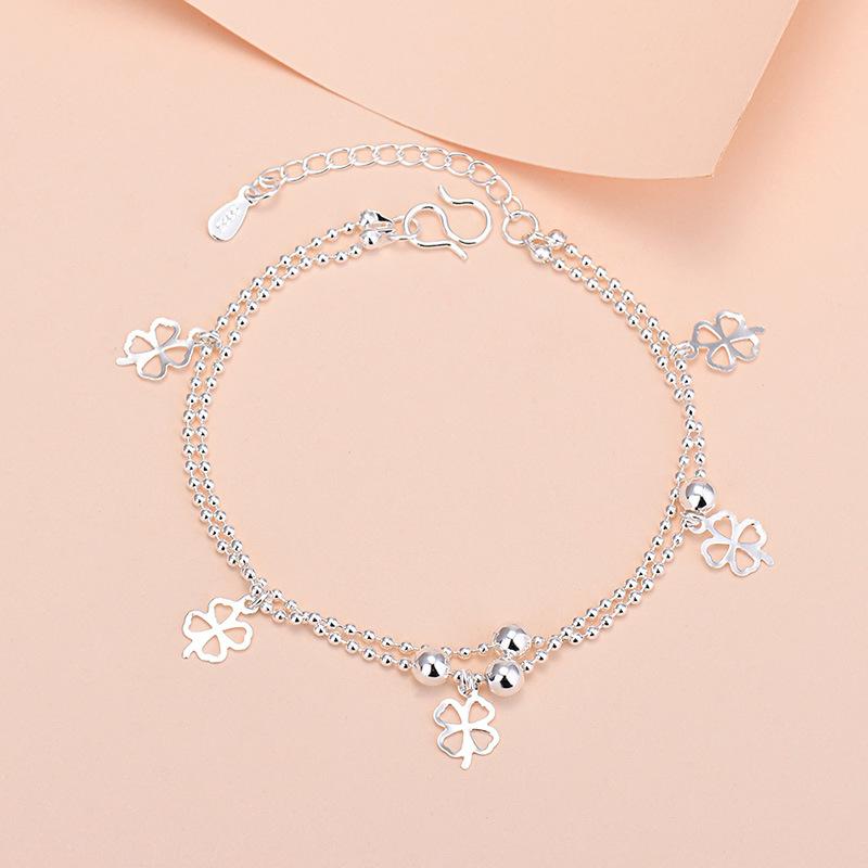 925 Silver Lucky Bead Charm Bracelet For Women Chain Round Bangles Fashion Luxury Quality Jewelry Christmas Accessories