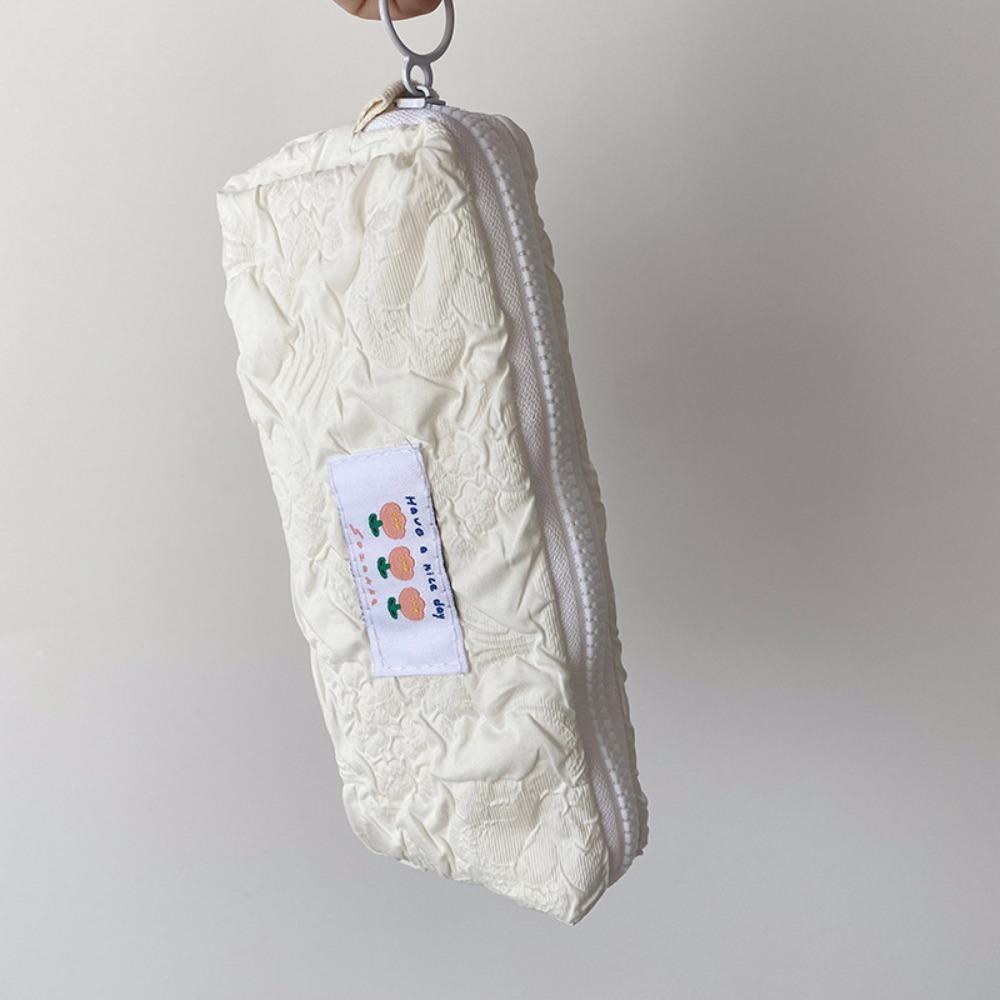 Милый пенал с цветочным принтом, большой вместимости, мультяшный пенал, многофункциональный органайзер, пенал для школы, офиса белый