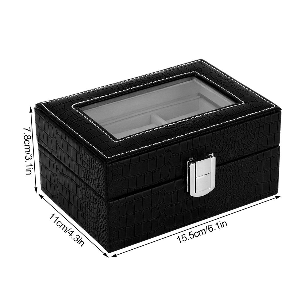 Portable Retro Style Jewelry Storage Box Case Rings Display Organizer (Black)