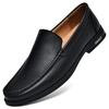 Genuine Leather Men Loafers Slip On Business Casual Leather Shoes Classic Soft Moccasins Breathable Men Flats Soft Driving Shoes