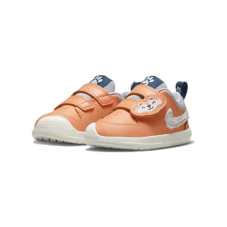 Nike Pico 5 Little Leather Durable Low-Top Sports Casual Shoes Baby Sneakers White Orange DQ8371-800