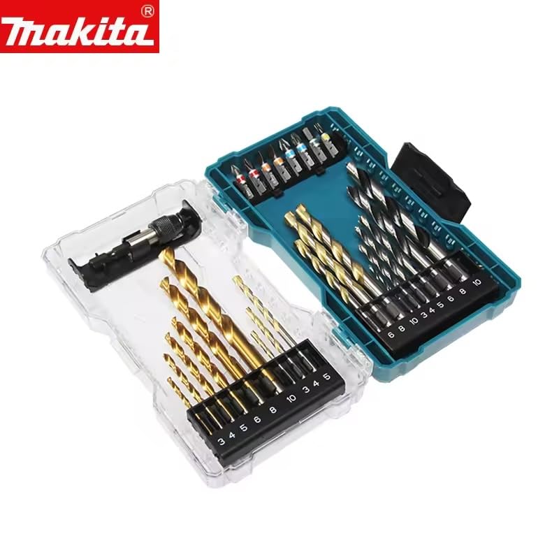 Makita Drill Bit Driver Bit Socket 27pcs Case Included Includes 6 metalworking drill 6 woodworking drill 6 concrete drill 8 driver and driver bit