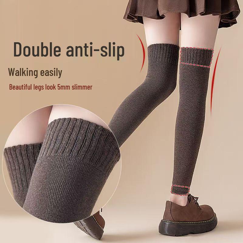 Verdickte Winter Kniehohe Stulpen und Überknie Frotteesocken