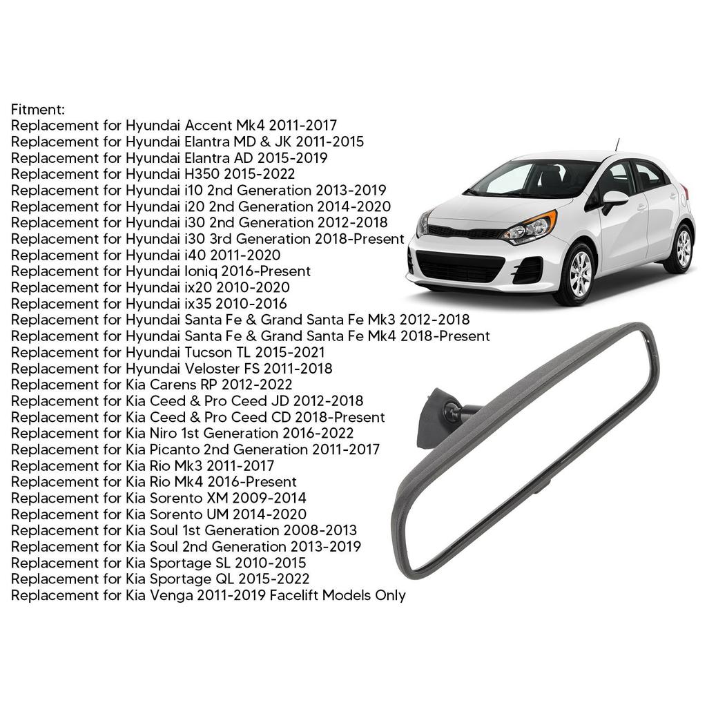 Inside Rearview Center Mirror Inside Rear View Mirror 85101 3X100 Inner Rear View Mirror Replacement for Hyundai Accent