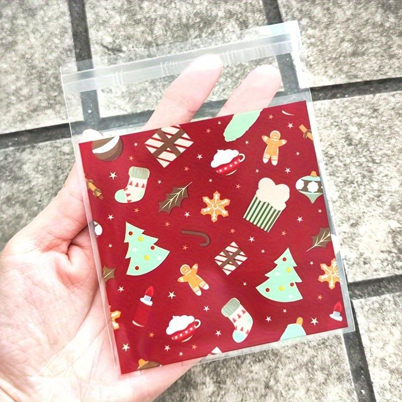 100PC Customizable Holiday Cookie Packaging with Snowflake Prints Christmas Cookie and Nougat Packaging Set 10x10+3cm