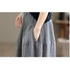 DIMANAF 2026 Summer New Plus Size Women Long Pants Cotton Vintage Loose Elastic Waist Casual Lady Bottoms Print Plaid Black