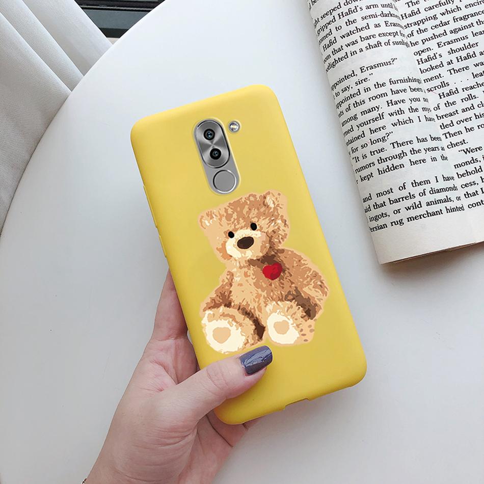 Liebesherz Hülle für Huawei Mate 9 Lite Für Huawei Honor 6X GR5 2017 Handyhülle Silikon Katze Kaktus Avocado Bemalt Mattes Cover
