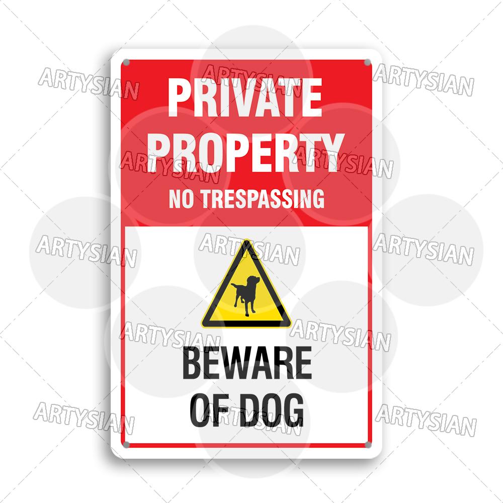 No Dogs Allowed Metal Sign Beware of Dog Private Property Warning Plaque Alert Dog-Free Zone Security Keep Dogs On Lead