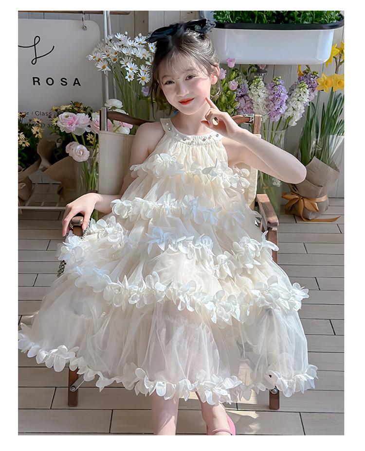 Girl Princess Dress 2026 Spring/Summer New Flower Birthday Dress Girl Fairy Yarn Dress Children's Cake Dress