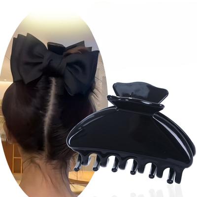 Princess On The Run Bow Hair Accessory Female Black Large Shark Clip Hair Accessory