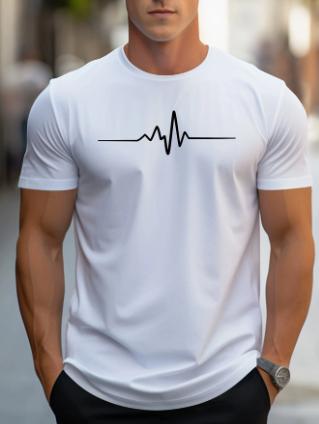 Men's Printed Short Sleeve T-Shirt for Casual Daily Wear