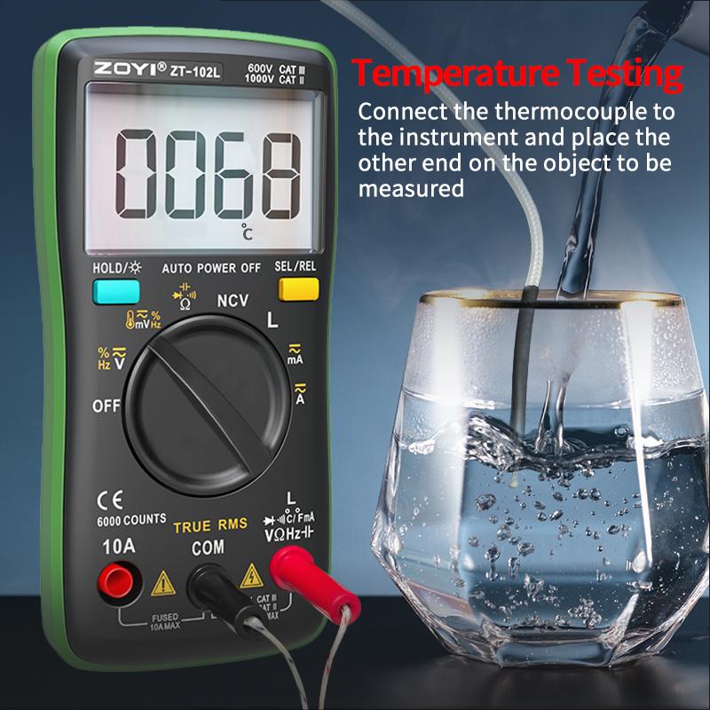ZOYI 102L High Precision Inductance Meter & Multimeter Tester, True RMS, 6000 Counts, 60H, AC/DC Current/Voltage Tester