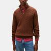 Tommy Hilfiger Cable Knit Half-Zip High Neck Design Comfortable Versatile Fashion Pullover Sweater Men Sweater XM05669-GV0