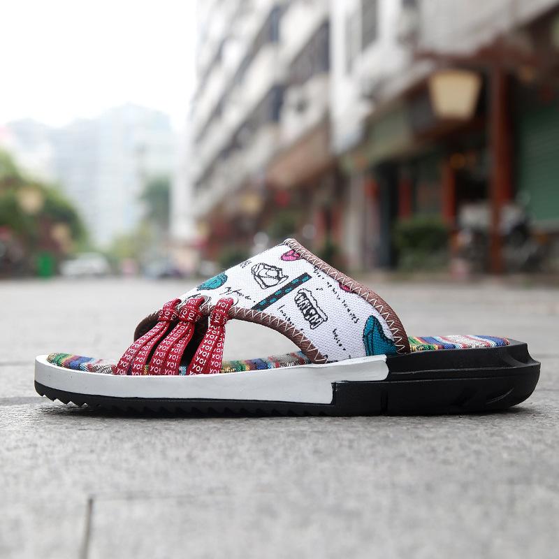 

Large size fashion platform slippers men s summer wear trend one-word drag men s beach sandals 39 білий