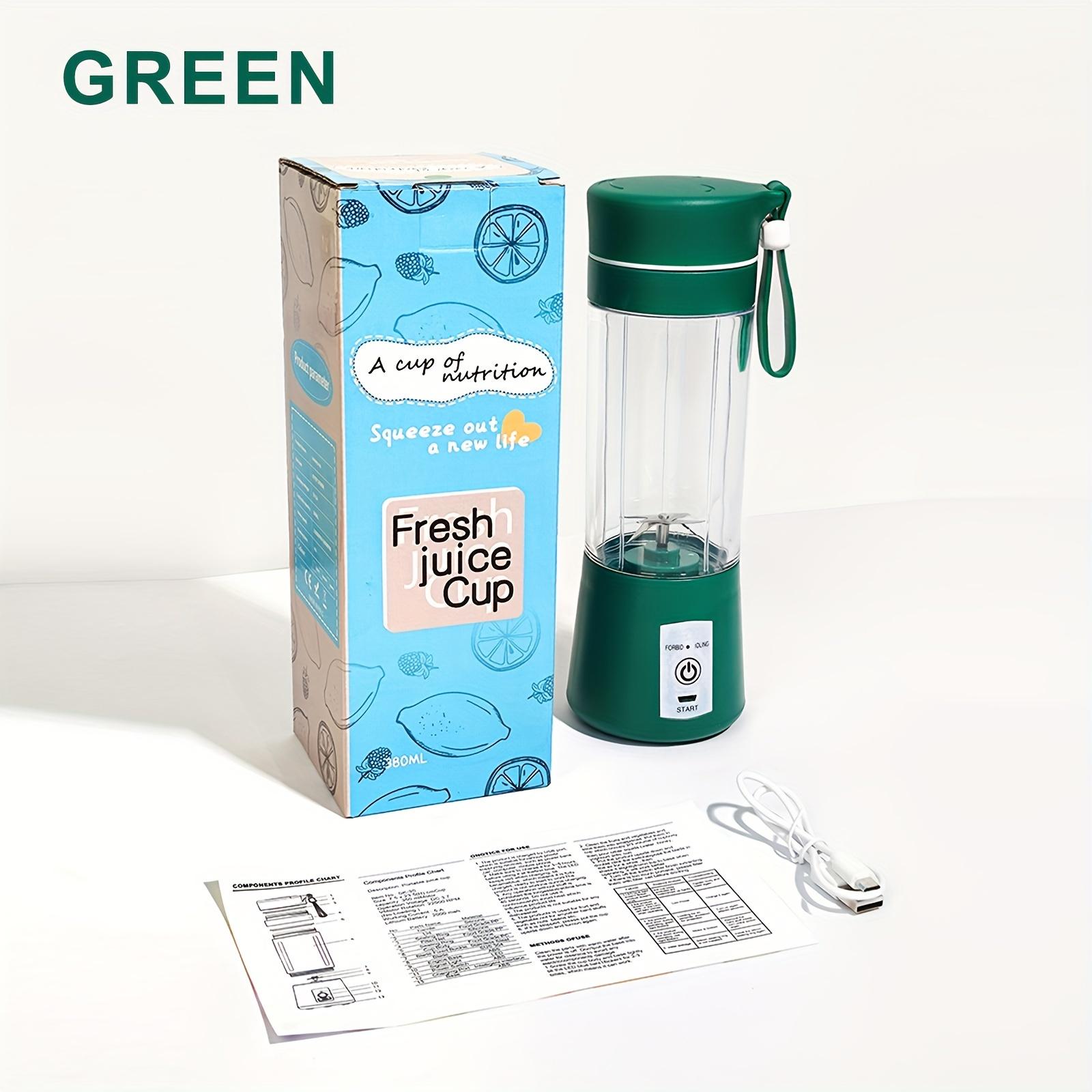 

6 лезвий USB портативная соковыжималка, соковыжималка с чашкой для сока, автоматическая маленькая электрическая соковыжималка, блендер для сока lce Crush, кухонный комбайн с напитком зелёный