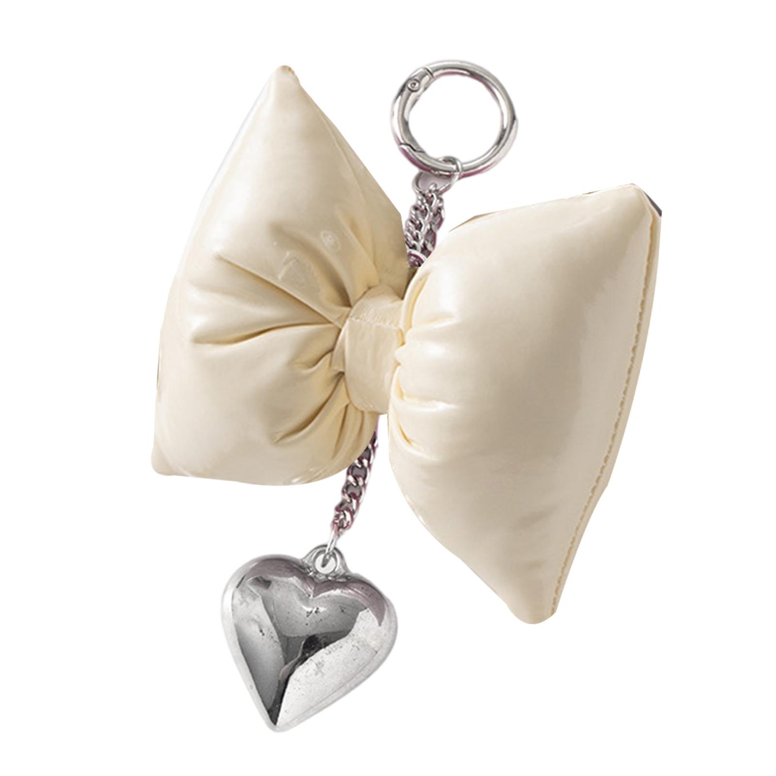 

Милые Прекрасные ПУ Кожаные Брелоки с Бантиком и Сердечком Подвеска Подвески Украшение Брелок для Ключей Украшение для Рюкзака для Женщин Девочек бежевый