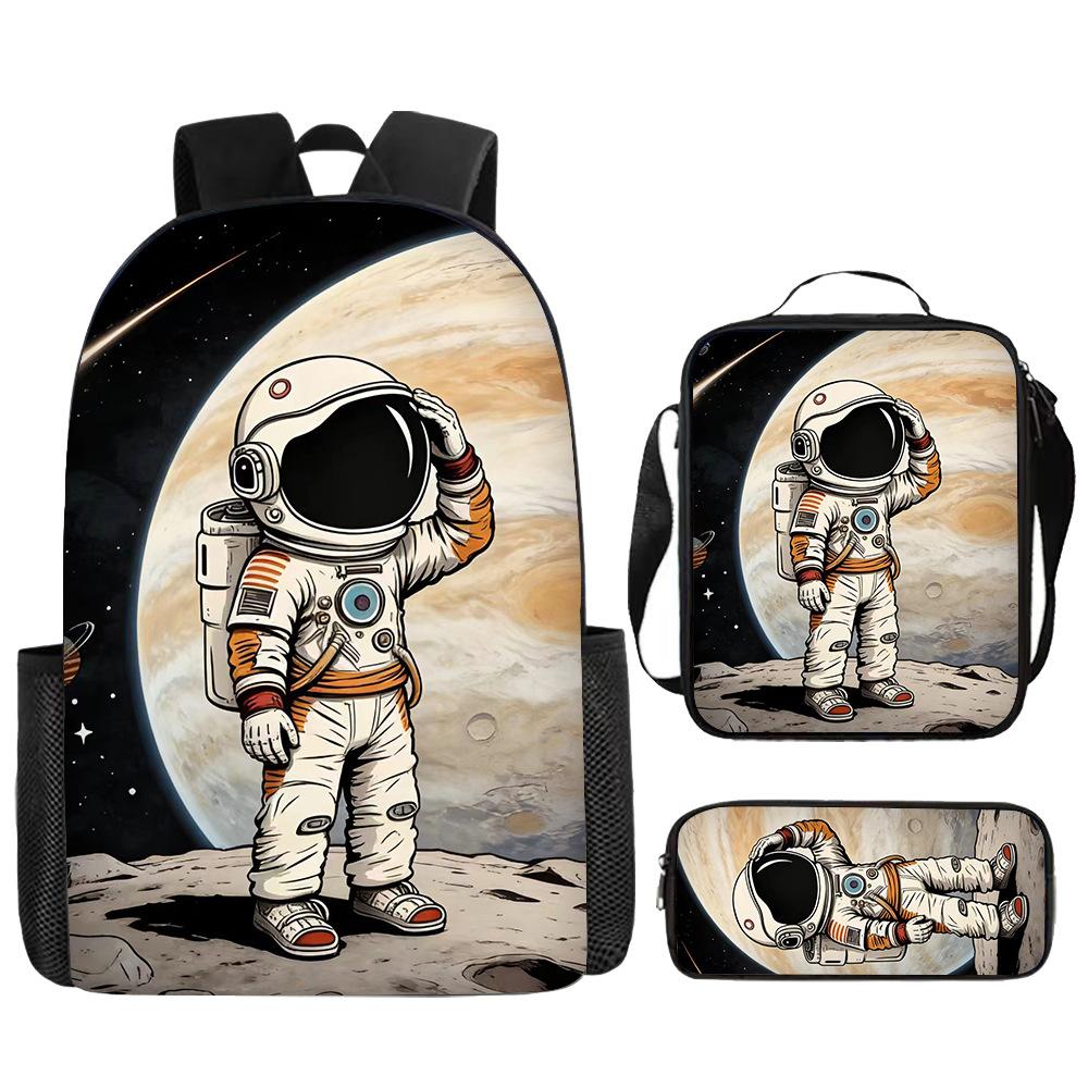 Astronauta Spaziale Anime Set da 3 Pezzi Zaino Studente Scuola Borsa a Spalla Bambino Carino Zaino da Viaggio Regalo di Compleanno per Bambini
