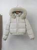 Europe, America and the United States winter new women's fashion short down cotton-padded jacket hooded big fur collar student cotton-padded jacket