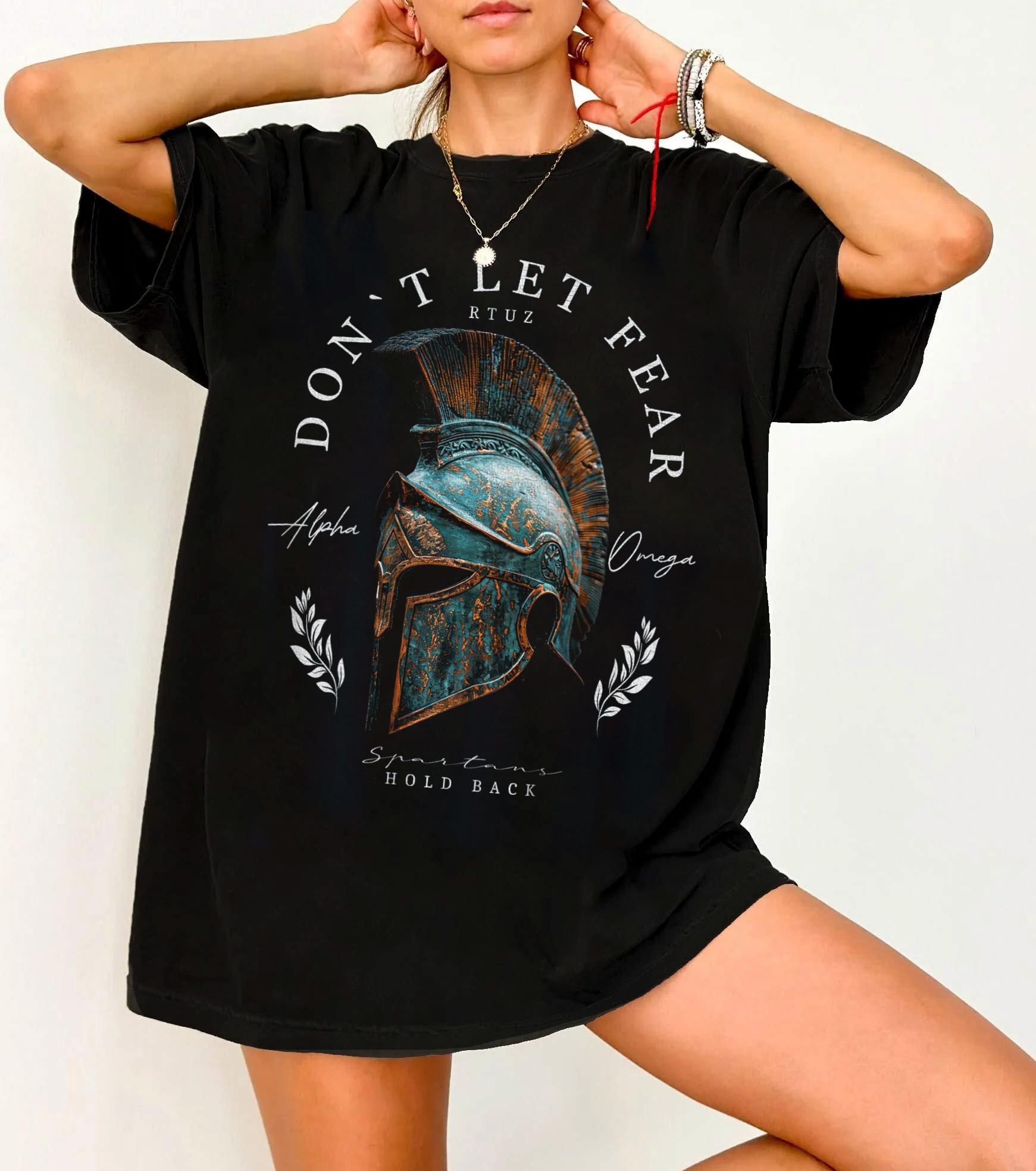 

Streetwear Classic Greek Sparta Helmet Warrior Soldier Spartan T Shirts Tee Women Unisex Cotton Summer Casual Harajuku Oversized S
