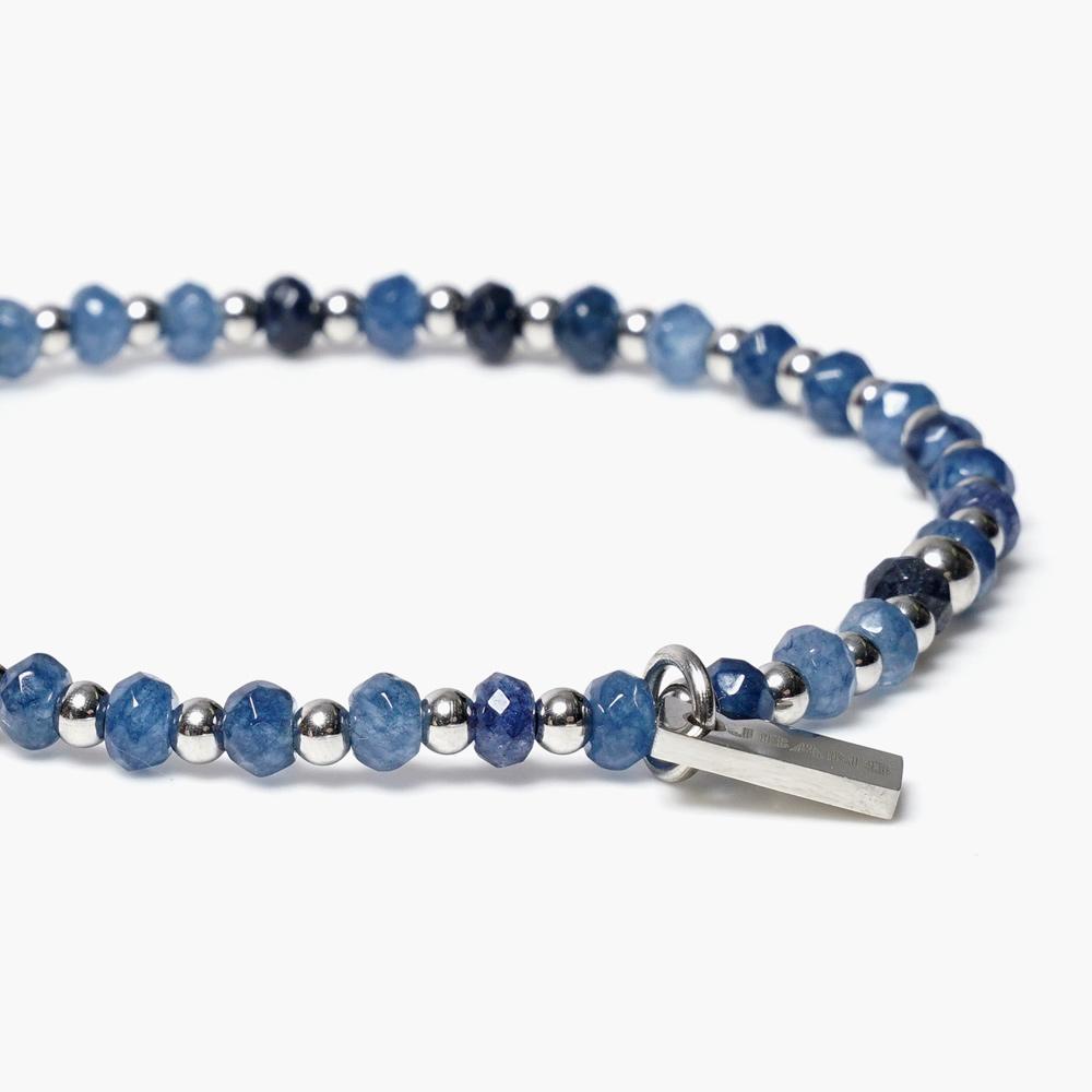 Jbans Classic Deep Blue Rondel Cut Slim 685 3X1 Binding Round Ring 1250 Bracelet Set (C2501-Se416_Na)