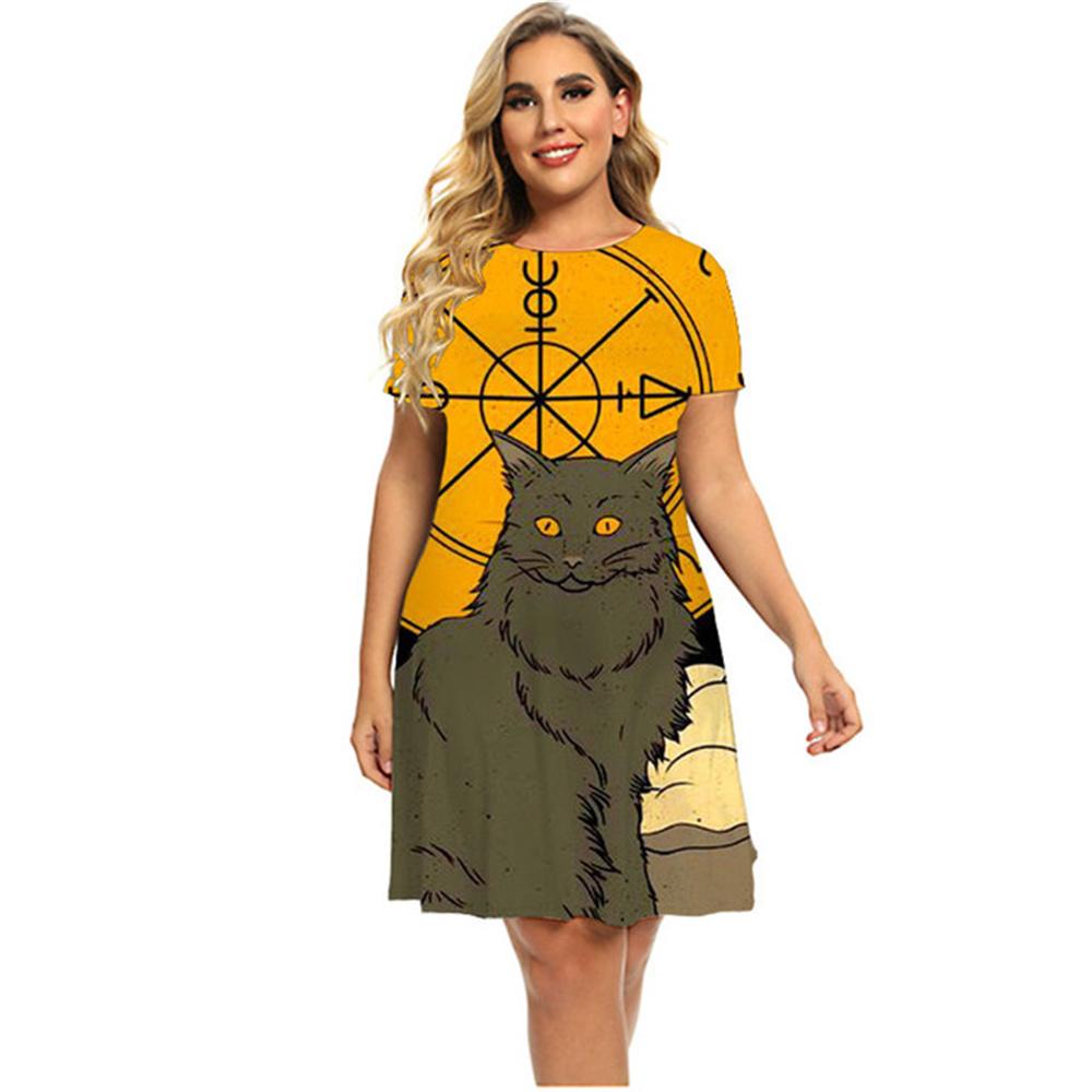 

Летние женские платья с круглым вырезом и цифровым 3D принтом, обтягивающее короткое сексуальное платье, повседневное тонкое летнее женское платье с бедрами, Vestidos 6XL
