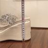 2025 new slippers women's summer fashion versatile outer wear heightened thick bottom slope heel rhinestone premium high heel cool slippers
