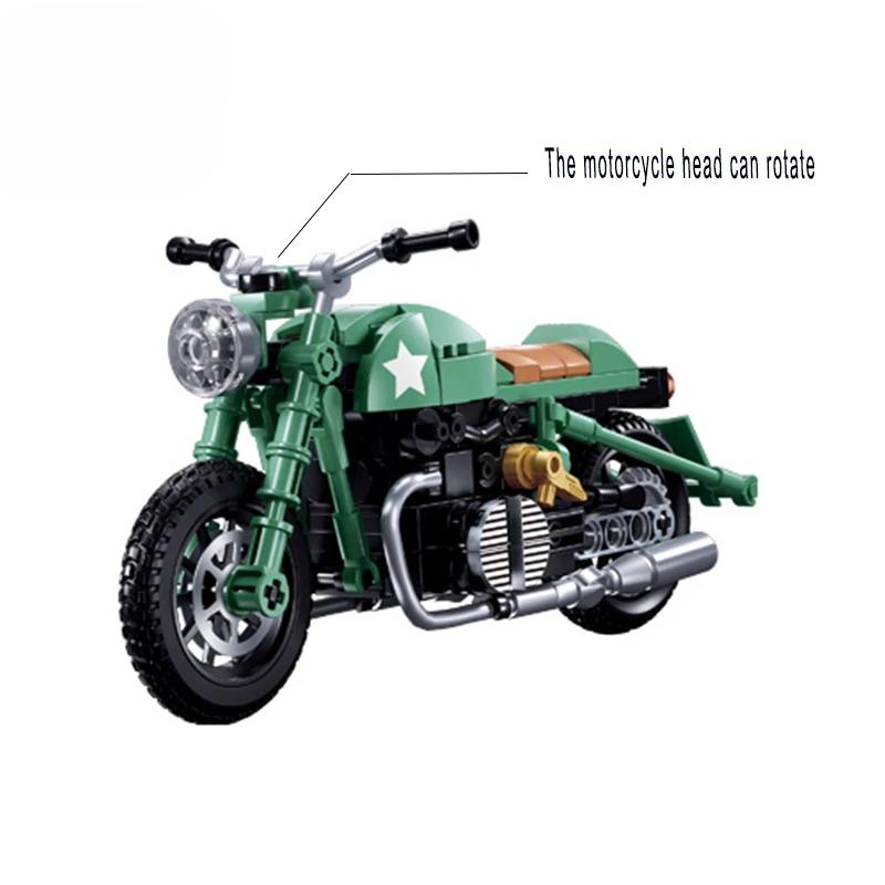 215pcs Green Motorcycle Puzzle Building Blocks Modeling Building Blocks Small Particle Building Building Blocks DIY Suitabl