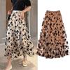Malha floral saia feminina primavera verão outono longo gaze saia de cintura alta graça moda puff saias elegante mujer impressão