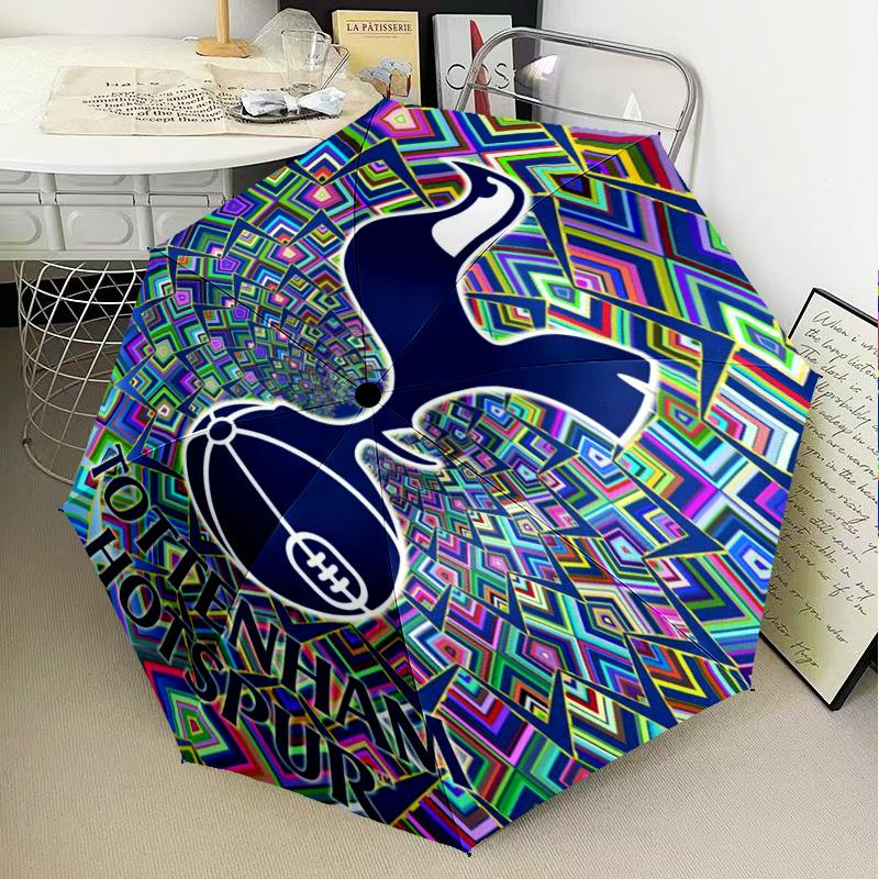 1PC Tottenham Hotspur F.C Design Printed Umbrella Folding umbrella, automatic umbrella 8-Frame for Travel, camping Fan gifts Christmas Gifts