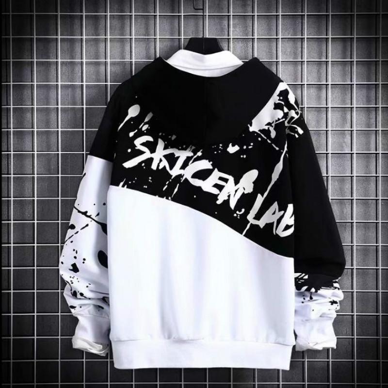 Hip-hopowa bluza z kapturem moda męska z długim rękawem sweter luźna góra bluzy z kapturem dla par
