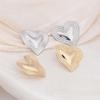 Gold Color Metal Heart Stud Earrings for Women Three-layers Uneven Side Love Heart Female Earrings Punk Cool Ear Jewelry