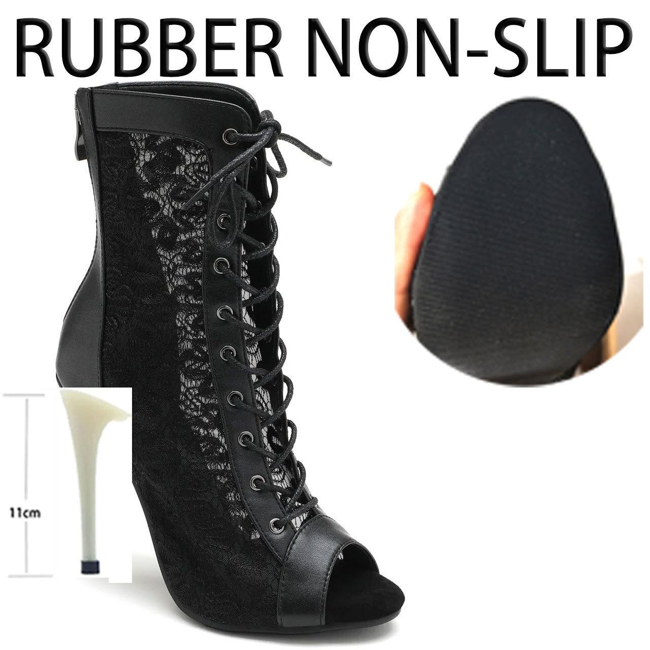 

Женские высококачественные тонкие высокие каблуки, удобные ботинки на шнуровке, туфли-шпильки для джазовых танцев, женские уличные сексуальные ботильоны 36