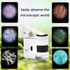 Portable 100X Magnification Mini Microscope for Smartphones with LED Illuminatiing and Clip On Design Jewels Magnifier
