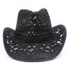 European and American Style Hand-woven Hollow Cowboy Hat Spring and Summer Girls Travel Sunshade Straw Hat Fashion Versatile Vacation Hat