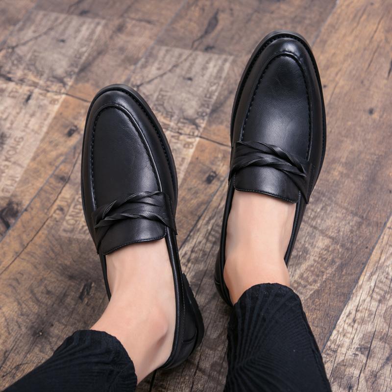 Fashion Men New Classic Lefu Shoes Black Brown One Step Outdoor Comfortable Driving Dress Shoes Lazy Fit Bean Shoes Size 38-44 Men Shoes