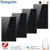 1234 Gang  2/3Way WiFi Touch Switch AC 100v220v Wall Light Switch Smart Home Zigbee Wireless Remote Control Tuya App US Standard