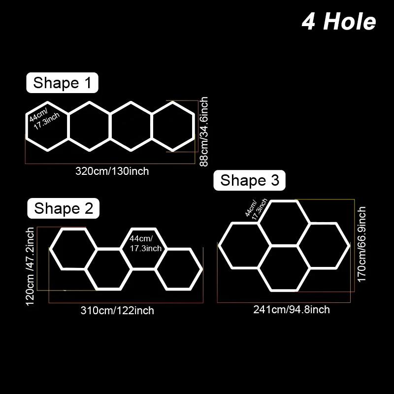 100V-240V Barbershop Hair Salon Led Ceiling Light Honeycomb Led Tube Lighting Gym Hexagon Garage Light For Car Wash Decoration
