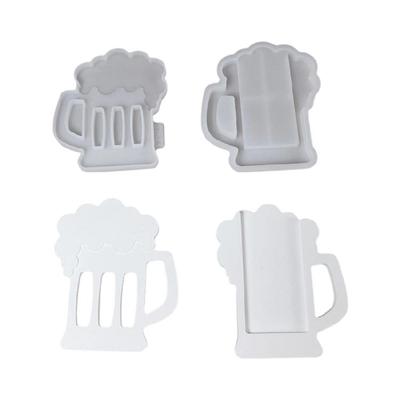 Beer Glass Shaped Silicone Molds Easy Demolding Temperature Resistant For Epoxy Resin Crafting Coin Clip Money Holder