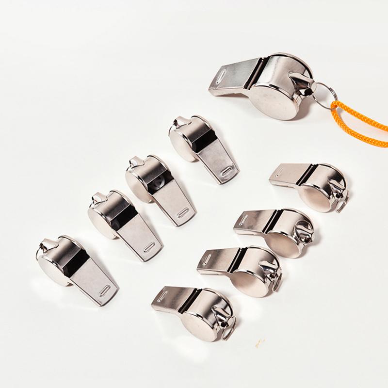 Loud Metal Whistle Team Sport With Rope Strong Sport Whistle Compact Wear Resistant Stainless Steel Whistles Lifeguards