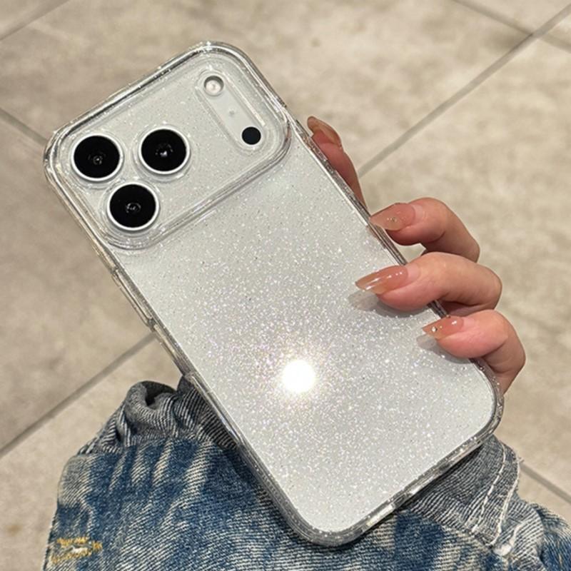 Luxury Bling Glitter Silicone Clear Phone Case For iPhone 17 Air 17Pro 16 15 14 Plus 13 12 17 Pro Max Transparent Soft TPU Cover